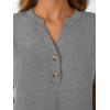 imageAUTOMET Womens Short Sleeve Shirts Henley Dressy Casual Summer Tops 2025 Trendy Blouses Cute TShirts Outfits ClothesGray