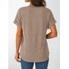 imageAUTOMET Womens Short Sleeve Shirts Henley Dressy Casual Summer Tops 2025 Trendy Blouses Cute TShirts Outfits ClothesKhaki
