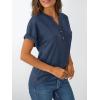 imageAUTOMET Womens Short Sleeve Shirts Henley Dressy Casual Summer Tops 2025 Trendy Blouses Cute TShirts Outfits ClothesNavy
