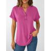 imageAUTOMET Womens Short Sleeve Shirts Henley Dressy Casual Summer Tops 2025 Trendy Blouses Cute TShirts Outfits ClothesRose