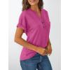 imageAUTOMET Womens Short Sleeve Shirts Henley Dressy Casual Summer Tops 2025 Trendy Blouses Cute TShirts Outfits ClothesRose