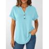 imageAUTOMET Womens Short Sleeve Shirts Henley Dressy Casual Summer Tops 2025 Trendy Blouses Cute TShirts Outfits ClothesSky