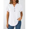 imageAUTOMET Womens Short Sleeve Shirts Henley Dressy Casual Summer Tops 2025 Trendy Blouses Cute TShirts Outfits ClothesWhite