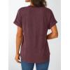 imageAUTOMET Womens Short Sleeve Shirts Henley Dressy Casual Summer Tops 2025 Trendy Blouses Cute TShirts Outfits ClothesWine