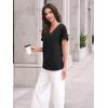 imageAUTOMET Womens Tops Short Sleeve T Shirt Summer V Neck Casual Top 2025 Spring Cute Basic Trendy Outfits FashionBlack