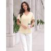imageAUTOMET Womens Tops Short Sleeve T Shirt Summer V Neck Casual Top 2025 Spring Cute Basic Trendy Outfits FashionCream
