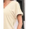 imageAUTOMET Womens Tops Short Sleeve T Shirt Summer V Neck Casual Top 2025 Spring Cute Basic Trendy Outfits FashionCream