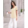 imageAUTOMET Womens Tops Short Sleeve T Shirt Summer V Neck Casual Top 2025 Spring Cute Basic Trendy Outfits FashionCream