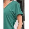 imageAUTOMET Womens Tops Short Sleeve T Shirt Summer V Neck Casual Top 2025 Spring Cute Basic Trendy Outfits FashionGreenblue