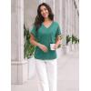 imageAUTOMET Womens Tops Short Sleeve T Shirt Summer V Neck Casual Top 2025 Spring Cute Basic Trendy Outfits FashionGreenblue