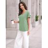 imageAUTOMET Womens Tops Short Sleeve T Shirt Summer V Neck Casual Top 2025 Spring Cute Basic Trendy Outfits FashionLightgreen