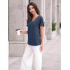 imageAUTOMET Womens Tops Short Sleeve T Shirt Summer V Neck Casual Top 2025 Spring Cute Basic Trendy Outfits FashionNavy