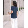 imageAUTOMET Womens Tops Short Sleeve T Shirt Summer V Neck Casual Top 2025 Spring Cute Basic Trendy Outfits FashionNavy