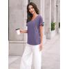 imageAUTOMET Womens Tops Short Sleeve T Shirt Summer V Neck Casual Top 2025 Spring Cute Basic Trendy Outfits FashionPurple