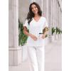 imageAUTOMET Womens Tops Short Sleeve T Shirt Summer V Neck Casual Top 2025 Spring Cute Basic Trendy Outfits FashionWhite