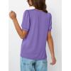 imageAUTOMET Womens Tops Short Sleeve TShirts Blouses Dressy Casual Business Puff Pleated Summer Fashion 2025 Basic Comfy ClothesPurple