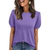 imageAUTOMET Womens Tops Short Sleeve TShirts Blouses Dressy Casual Business Puff Pleated Summer Fashion 2025 Basic Comfy ClothesPurple