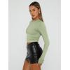 imageAUTOMET 3 Pack Womens Long Sleeve T Shirts Fall Fashion Basic Going Out Crop Tops Slim Fitted Winter Clothes 2025Black white light Green