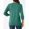 imageAUTOMET Womens Blouses Henley V Neck Shirts 34 Length Sleeve Summer Tops