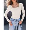 imageAUTOMET Womens Long Sleeve Shirts Square Neck Tops Ribbed Knit Basic Teen Girls Crop Tops Fall Outfits Fashion Clothes 2025Apricot