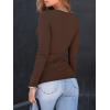imageAUTOMET Womens Long Sleeve Shirts Square Neck Tops Ribbed Knit Basic Teen Girls Crop Tops Fall Outfits Fashion Clothes 2025Brown