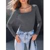 imageAUTOMET Womens Long Sleeve Shirts Square Neck Tops Ribbed Knit Basic Teen Girls Crop Tops Fall Outfits Fashion Clothes 2025Darkgrey