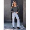 imageAUTOMET Womens Long Sleeve Shirts Square Neck Tops Ribbed Knit Basic Teen Girls Crop Tops Fall Outfits Fashion Clothes 2025Darkgrey