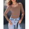 imageAUTOMET Womens Long Sleeve Shirts Square Neck Tops Ribbed Knit Basic Teen Girls Crop Tops Fall Outfits Fashion Clothes 2025Khaki