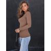 imageAUTOMET Womens Long Sleeve Shirts Square Neck Tops Ribbed Knit Basic Teen Girls Crop Tops Fall Outfits Fashion Clothes 2025Khaki