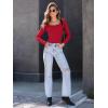 imageAUTOMET Womens Long Sleeve Shirts Square Neck Tops Ribbed Knit Basic Teen Girls Crop Tops Fall Outfits Fashion Clothes 2025Red