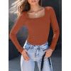 imageAUTOMET Womens Long Sleeve Shirts Square Neck Tops Ribbed Knit Basic Teen Girls Crop Tops Fall Outfits Fashion Clothes 2025Rust