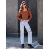 imageAUTOMET Womens Long Sleeve Shirts Square Neck Tops Ribbed Knit Basic Teen Girls Crop Tops Fall Outfits Fashion Clothes 2025Rust