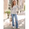 imageAUTOMET Womens Long Sleeve Blouses Shirts with Ribbed Knit Work Office Basic TopsAlmond