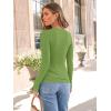 imageAUTOMET Womens Long Sleeve Blouses Shirts with Ribbed Knit Work Office Basic TopsAvocado Green