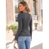 imageAUTOMET Womens Long Sleeve Blouses Shirts with Ribbed Knit Work Office Basic TopsCharcoal