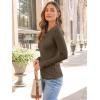 imageAUTOMET Womens Long Sleeve Blouses Shirts with Ribbed Knit Work Office Basic TopsCoffee