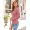 imageAUTOMET Womens Long Sleeve Blouses Shirts with Ribbed Knit Work Office Basic TopsCoral