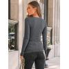 imageAUTOMET Womens Long Sleeve Blouses Shirts with Ribbed Knit Work Office Basic TopsDark Grey