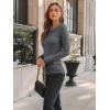 imageAUTOMET Womens Long Sleeve Blouses Shirts with Ribbed Knit Work Office Basic TopsDark Grey
