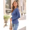 imageAUTOMET Womens Long Sleeve Blouses Shirts with Ribbed Knit Work Office Basic TopsDusty Blue
