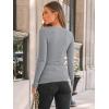 imageAUTOMET Womens Long Sleeve Blouses Shirts with Ribbed Knit Work Office Basic TopsGrey
