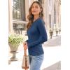 imageAUTOMET Womens Long Sleeve Blouses Shirts with Ribbed Knit Work Office Basic TopsHaze Blue