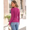 imageAUTOMET Womens Long Sleeve Blouses Shirts with Ribbed Knit Work Office Basic TopsHot Pink