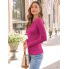 imageAUTOMET Womens Long Sleeve Blouses Shirts with Ribbed Knit Work Office Basic TopsHot Pink
