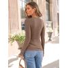 imageAUTOMET Womens Long Sleeve Blouses Shirts with Ribbed Knit Work Office Basic TopsKhaki