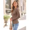 imageAUTOMET Womens Long Sleeve Blouses Shirts with Ribbed Knit Work Office Basic TopsKhaki