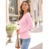 imageAUTOMET Womens Long Sleeve Blouses Shirts with Ribbed Knit Work Office Basic TopsLight Pink