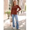 imageAUTOMET Womens Long Sleeve Blouses Shirts with Ribbed Knit Work Office Basic TopsMaple