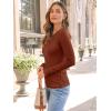 imageAUTOMET Womens Long Sleeve Blouses Shirts with Ribbed Knit Work Office Basic TopsMaple
