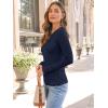 imageAUTOMET Womens Long Sleeve Blouses Shirts with Ribbed Knit Work Office Basic TopsNavy Blue
